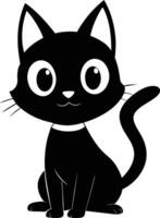 chat silhouette nettoyer et élégant conception vecteur