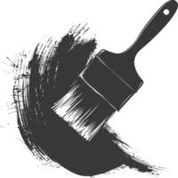 silhouette brosse pour La peinture des murs noir Couleur seulement vecteur