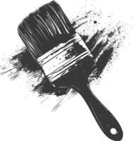 silhouette brosse pour La peinture des murs noir Couleur seulement vecteur