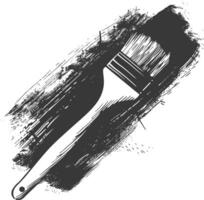 silhouette brosse pour La peinture des murs noir Couleur seulement vecteur