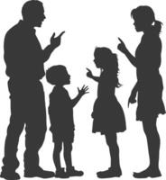 silhouette enfant abuser de Parents gronder les enfants fille noir Couleur seulement vecteur