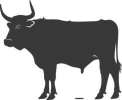 silhouette taureau animal noir Couleur seulement vecteur