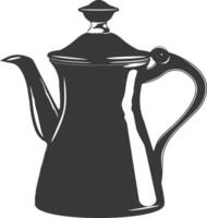 silhouette café pot noir Couleur seulement vecteur