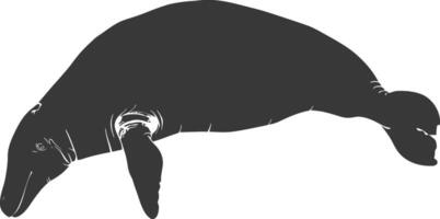 silhouette dugong animal noir Couleur seulement vecteur