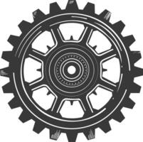 silhouette roue dentée machine équipement noir Couleur seulement vecteur