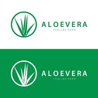 aloès Vera logo cosmétique conception Facile vert plante santé symbole illustration vecteur