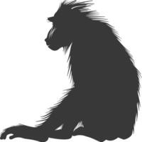 silhouette mandrill animal noir Couleur seulement vecteur