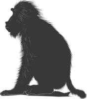 silhouette mandrill animal noir Couleur seulement vecteur