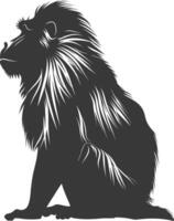 silhouette mandrill animal noir Couleur seulement vecteur