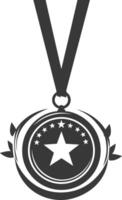 silhouette médaille prix noir Couleur seulement vecteur