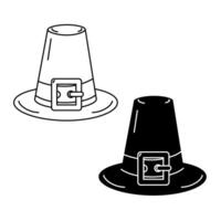 pèlerin chapeau traditionnel action de grâces symbole logo icône conception concept dans minimaliste style isoler vecteur