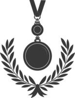 silhouette médaille prix noir Couleur seulement vecteur