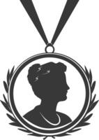 silhouette médaille prix noir Couleur seulement vecteur