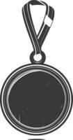 silhouette médaille prix noir Couleur seulement vecteur