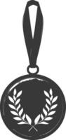 silhouette médaille prix noir Couleur seulement vecteur