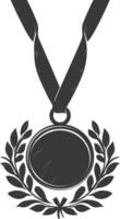 silhouette médaille prix noir Couleur seulement vecteur