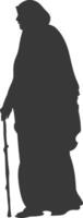 silhouette musulman personnes âgées femme noir Couleur seulement vecteur