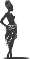 silhouette originaire de africain tribu femme noir Couleur seulement vecteur