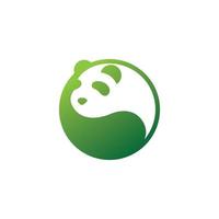 logo panda vert yin yang vecteur