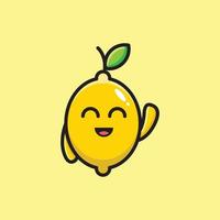 illustration de citron sourire mignon vecteur