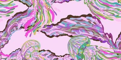 une rose et violet abstrait modèle avec vagues vecteur