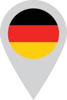 Allemagne carte épingle icône isolé sur blanc Contexte . Allemagne drapeau carte marqueur emplacement épingle icône vecteur