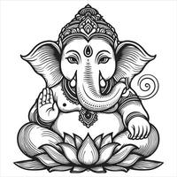 magnifique Seigneur ganpati pour ganesh chaturthi ou vinayaka chavithi vecteur