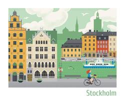 Stockholm ville affiche vecteur