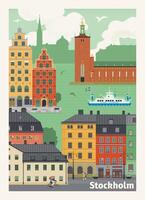 Stockholm ville affiche vecteur