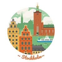 Stockholm rond affiche vecteur