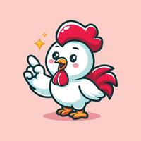 mignonne illustration de coq mascotte vecteur