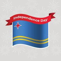 aruba ondulé drapeau indépendance journée bannière Contexte vecteur