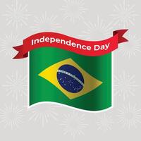 Brésil ondulé drapeau indépendance journée bannière Contexte vecteur