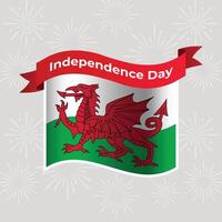 Pays de Galles ondulé drapeau indépendance journée bannière Contexte vecteur