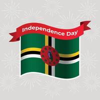 Dominique ondulé drapeau indépendance journée bannière Contexte vecteur