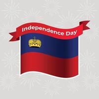 Liechtenstein ondulé drapeau indépendance journée bannière Contexte vecteur