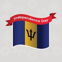 Barbade ondulé drapeau indépendance journée bannière Contexte vecteur