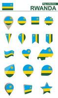 Rwanda drapeau collection. gros ensemble pour conception. vecteur