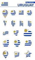 Uruguay drapeau collection. gros ensemble pour conception. vecteur