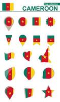 Cameroun drapeau collection. gros ensemble pour conception. vecteur