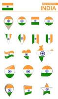 Inde drapeau collection. gros ensemble pour conception. vecteur