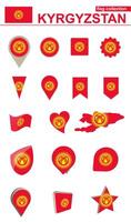 Kirghizistan drapeau collection. gros ensemble pour conception. vecteur