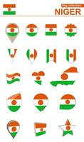 Niger drapeau collection. gros ensemble pour conception. vecteur