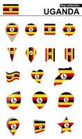 Ouganda drapeau collection. gros ensemble pour conception. vecteur