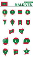 Maldives drapeau collection. gros ensemble pour conception. vecteur