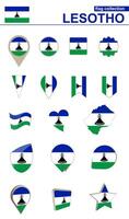 Lesotho drapeau collection. gros ensemble pour conception. vecteur