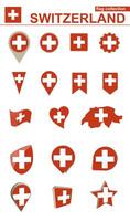 Suisse drapeau collection. gros ensemble pour conception. vecteur