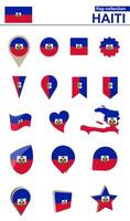 Haïti drapeau collection. gros ensemble pour conception. vecteur