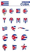 Cuba drapeau collection. gros ensemble pour conception. vecteur