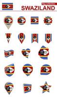 Swaziland drapeau collection. gros ensemble pour conception. vecteur